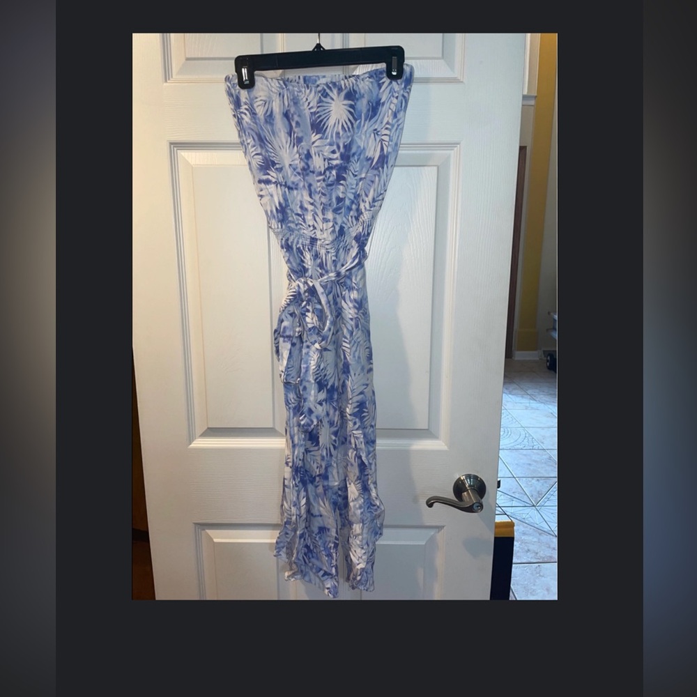 Blue and White Floral Women's Jumpsuit